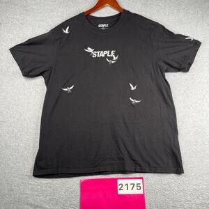 Staple Embroideref Birds T Shirt Black Casual Mens 2XL